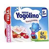 Nestlé Yogolino Postre lácteo Suave y Cremoso- 24 tarrinas de Fresa y 24 tarrinas Frambuesa - Para bebés a partir de 8…